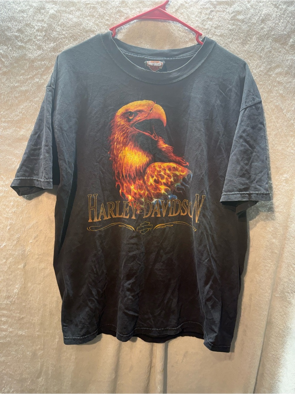 Harley-Davidson Black Tee with Fiery Eagle Graphic